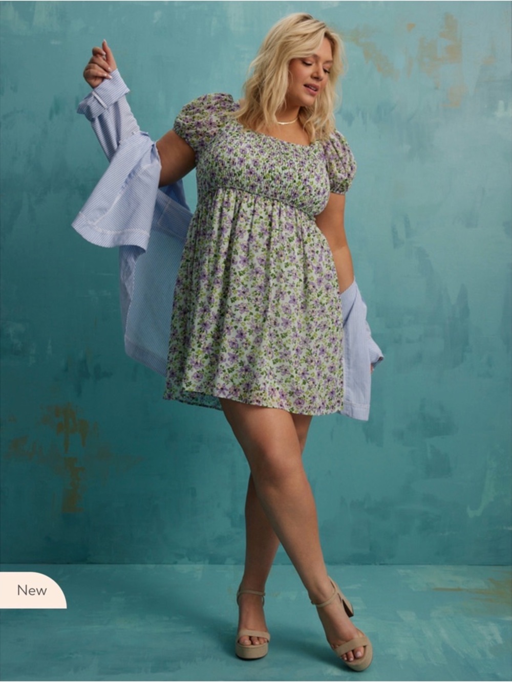 Arula altar’d state puff sleeve smocked dress 1x cottagecore